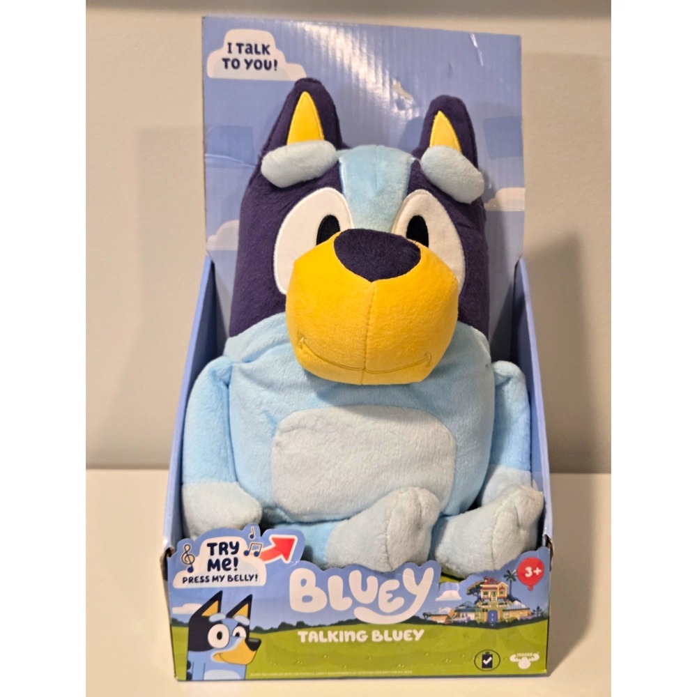 Bluey Talking Bluey Plush Toy, 9 Phrases, Press Belly, Ages 3+